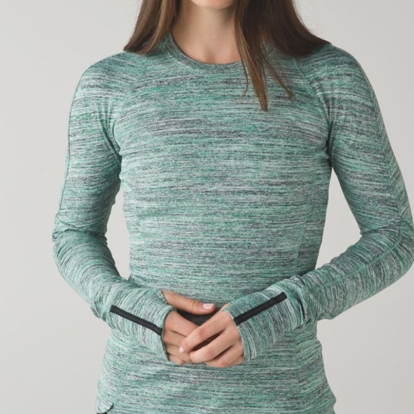 Lululemon Athletica Heathered Green Long Sleeve Tee - Picture 2 of 9